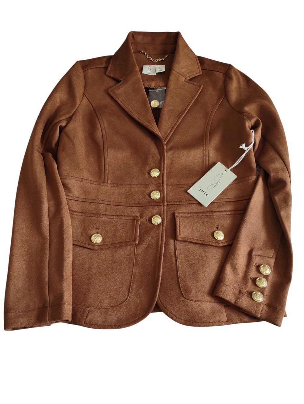 Joie Small Brown Faux Suede Blazer Jacket